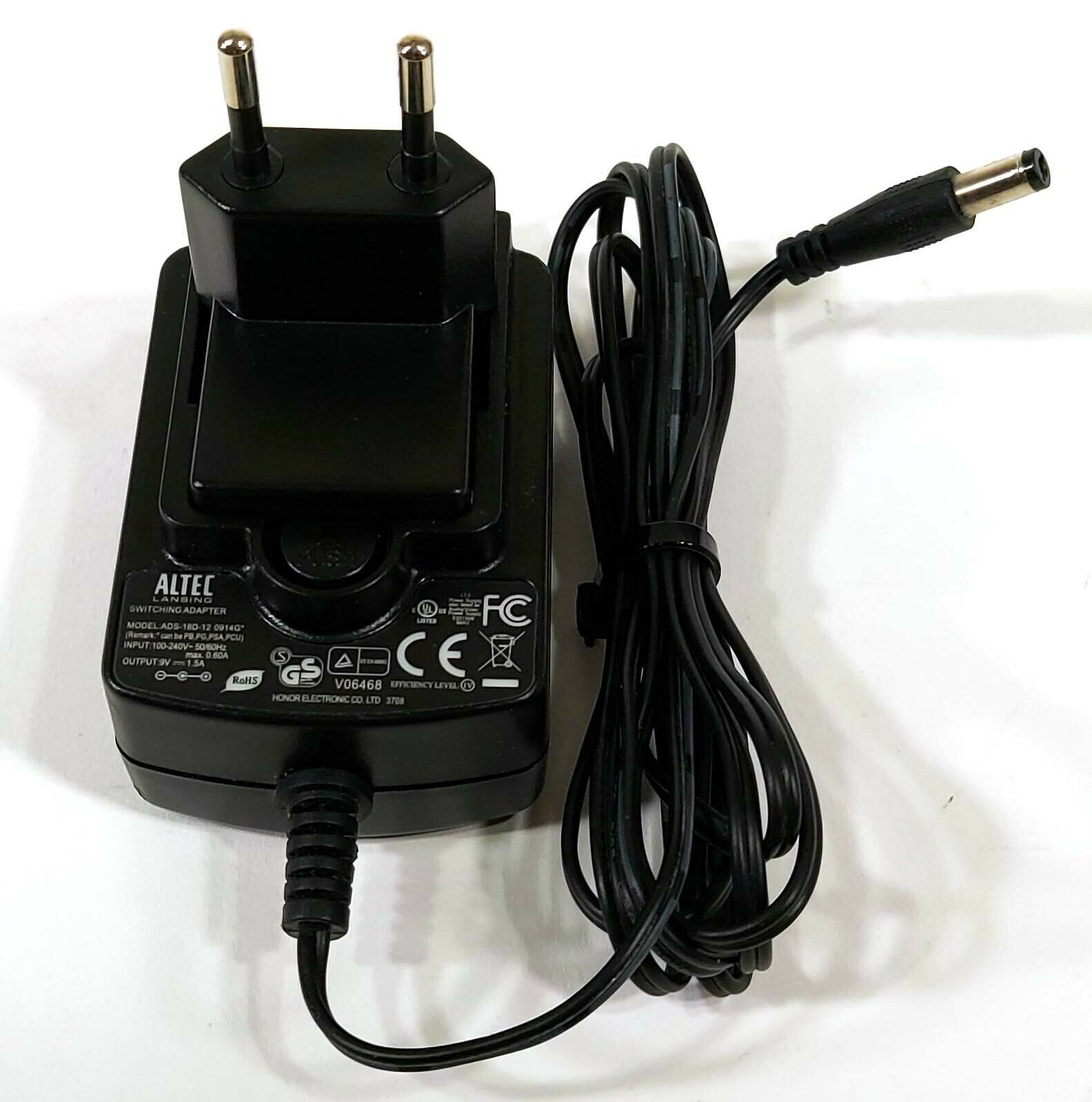 Honor ADS-18D-12 0914G Switching AC/DC Adapter 9V 1.5A Charger Europlug C168 Output Current: 1.5 A Compatible Brand: U