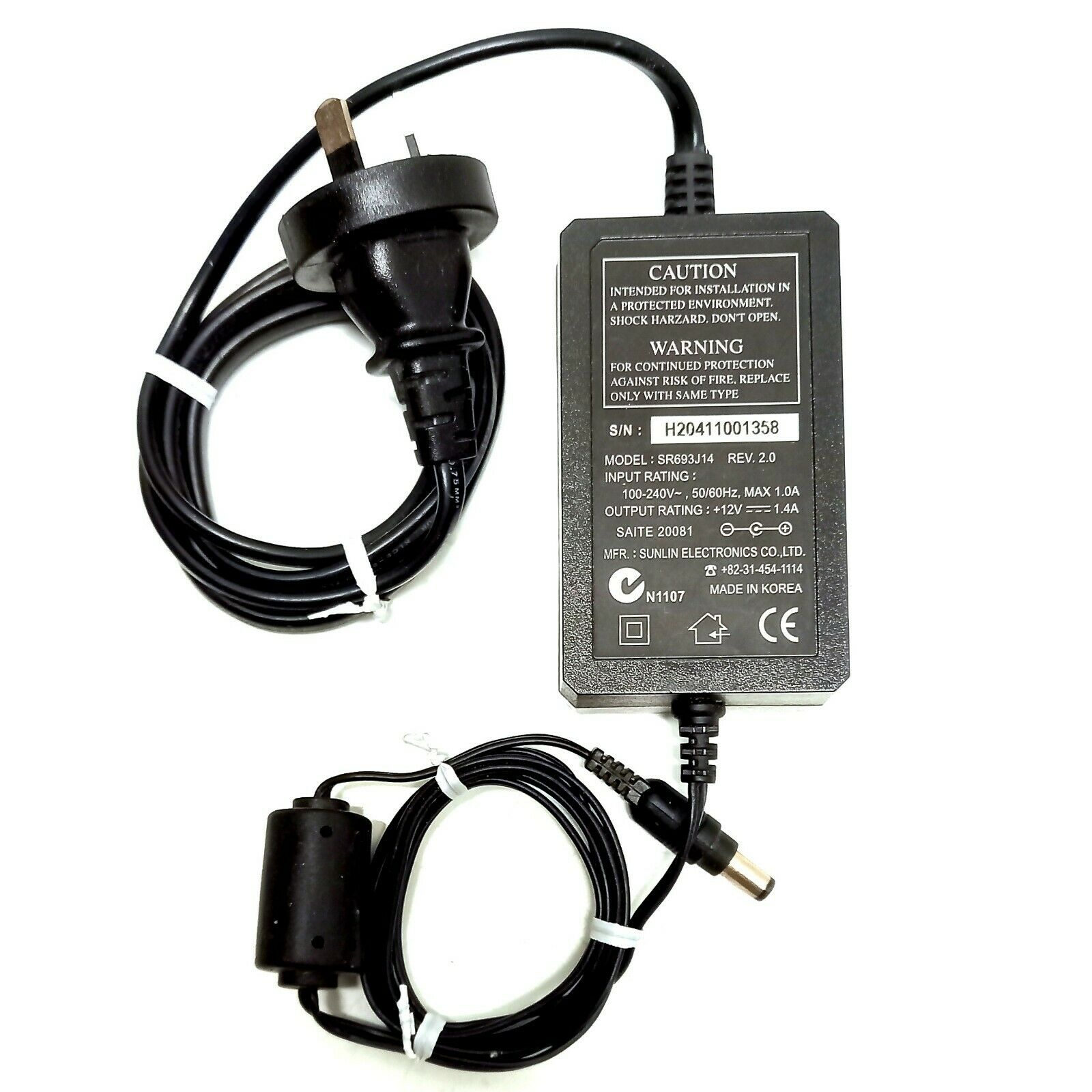 Sunlin Electronics AC/DC Power Supply Adapter SR693J14 12v Brand: Sunlin Electronics Type: AC/DC Adapter Connection