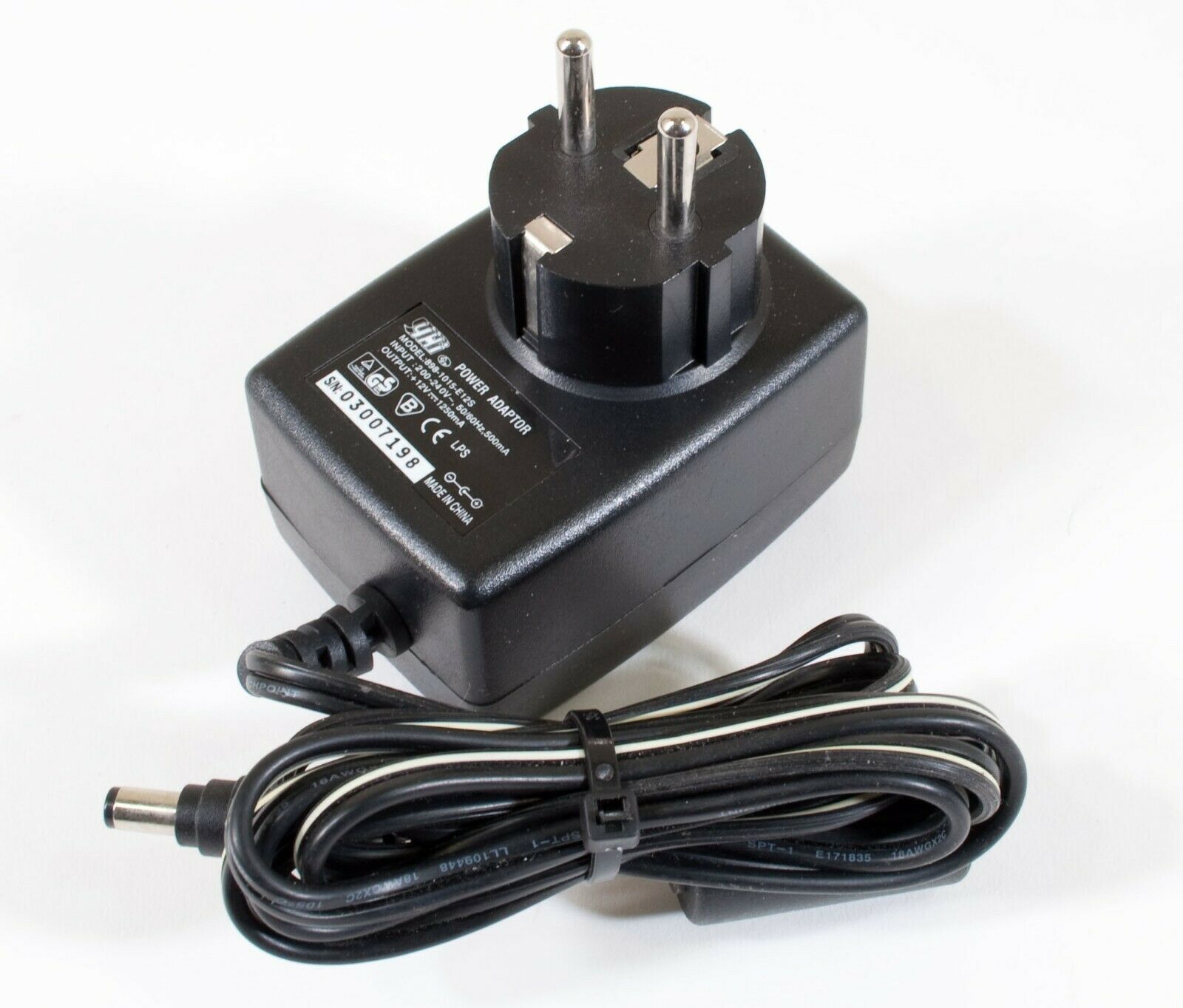YHi 898-1015-E12S AC Adapter 12V 1250mA Original Power Supply Europlug Output Current: 1250 mA MPN: 898-1015-E12S