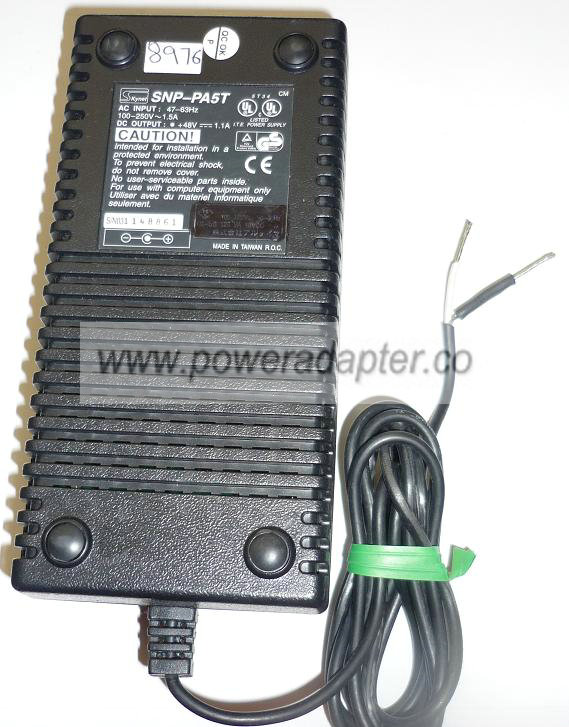 SKYNET SNP-PA5T AC ADAPTER +48V 1.1A USED -(+) SHIELDED WIRE POW