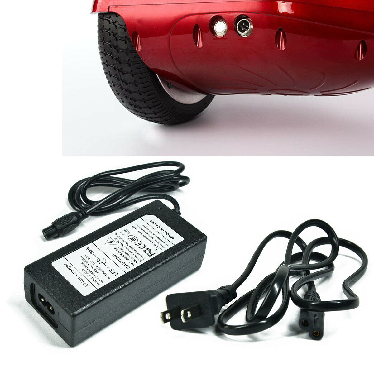 New Charger 42V 2A Adapter For Hoverboard Smart Balance Scooter Wheel Universal Input:: AC 100-240V 50/60Hz MPN: - Click Image to Close