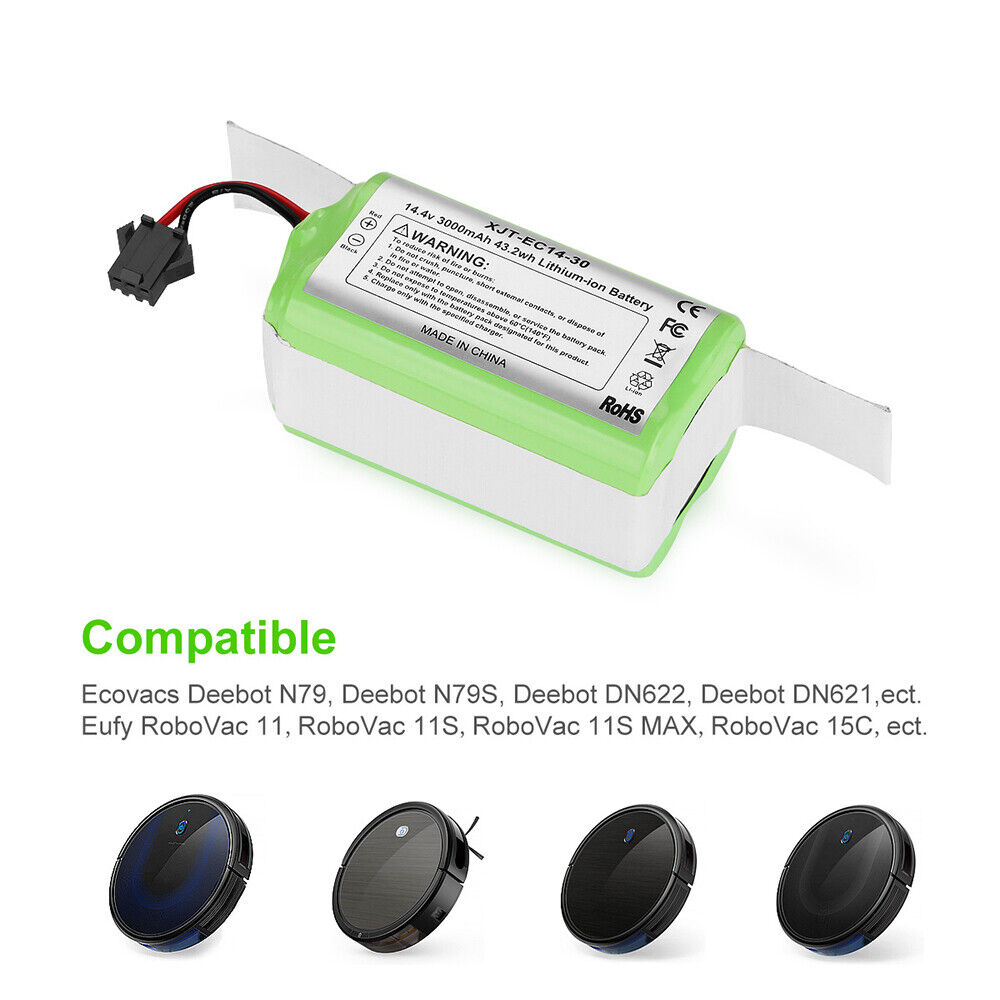 14.4V 3000mAh for Ecovacs CEN360/361 Sweeper battery DH35/43/45 DN620/621/BFD-ws Condition New MPN Does Not Apply Batte
