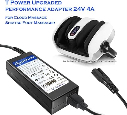 24V Charger for Cloud Massage 9486098094 Shiatsu Foot Massager Deep Kneading Machine with Heat Therapy XH2400-2500 XH240