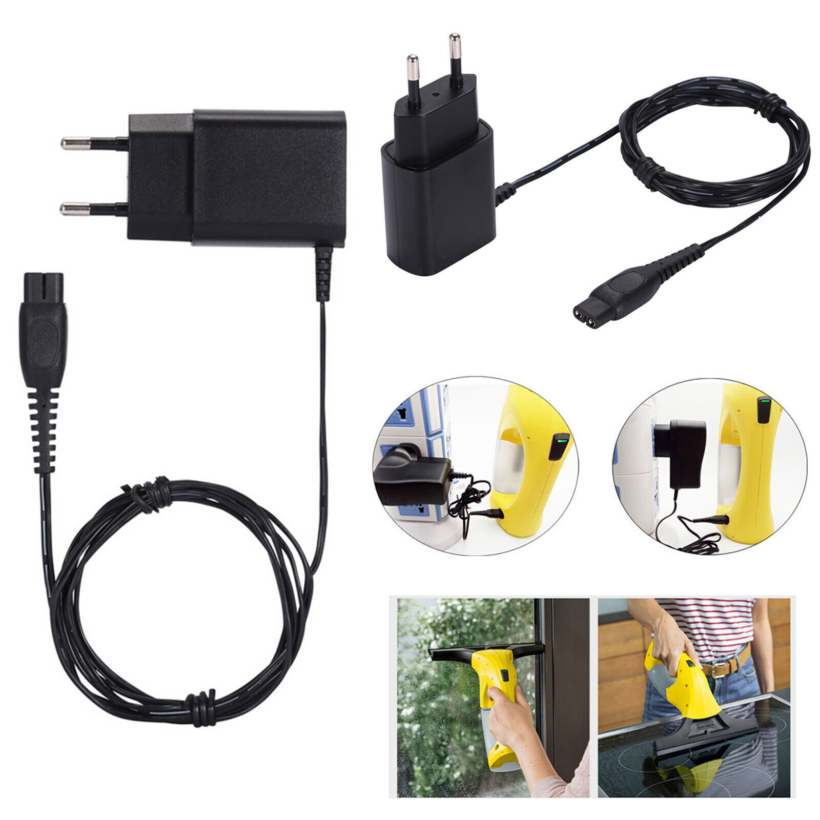 Replace EU Plug Power Charger Adapter for Karcher WV Series 5.5V Window Vacuum Brand Unbranded Compatible Brand For K - Click Image to Close