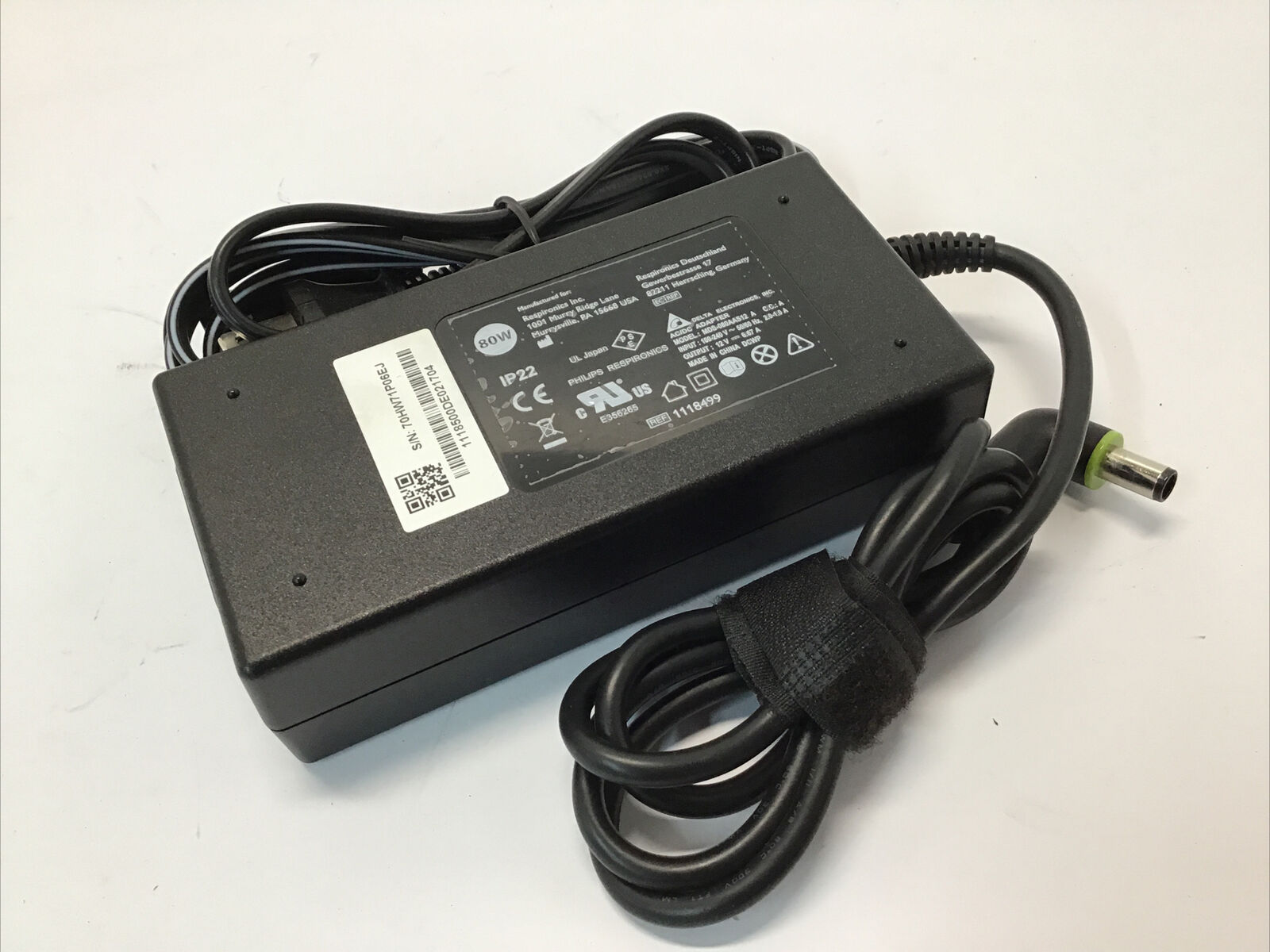 Philips Respironics 80W AC Power Supply Adapter 12V 6.67A CPAP MDS-080AAS12 A Seller notes “R2 / Ready for resale. Grad