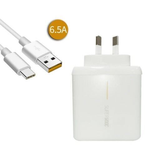 Genuine OPPO /Realme 65W SuperVOOC Wall Adapter Charger (Includes Cable) White Official OPPO / REALME 65W SuperVOOC Wal