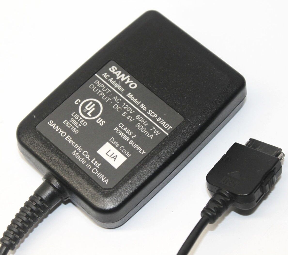 Sanyo SCP-07ADT Class 2 Power Supply AC Adapter Output DC 5.4V 800mA Brand: Sanyo Type: Adapter MPN: SCP-07ADT - Click Image to Close