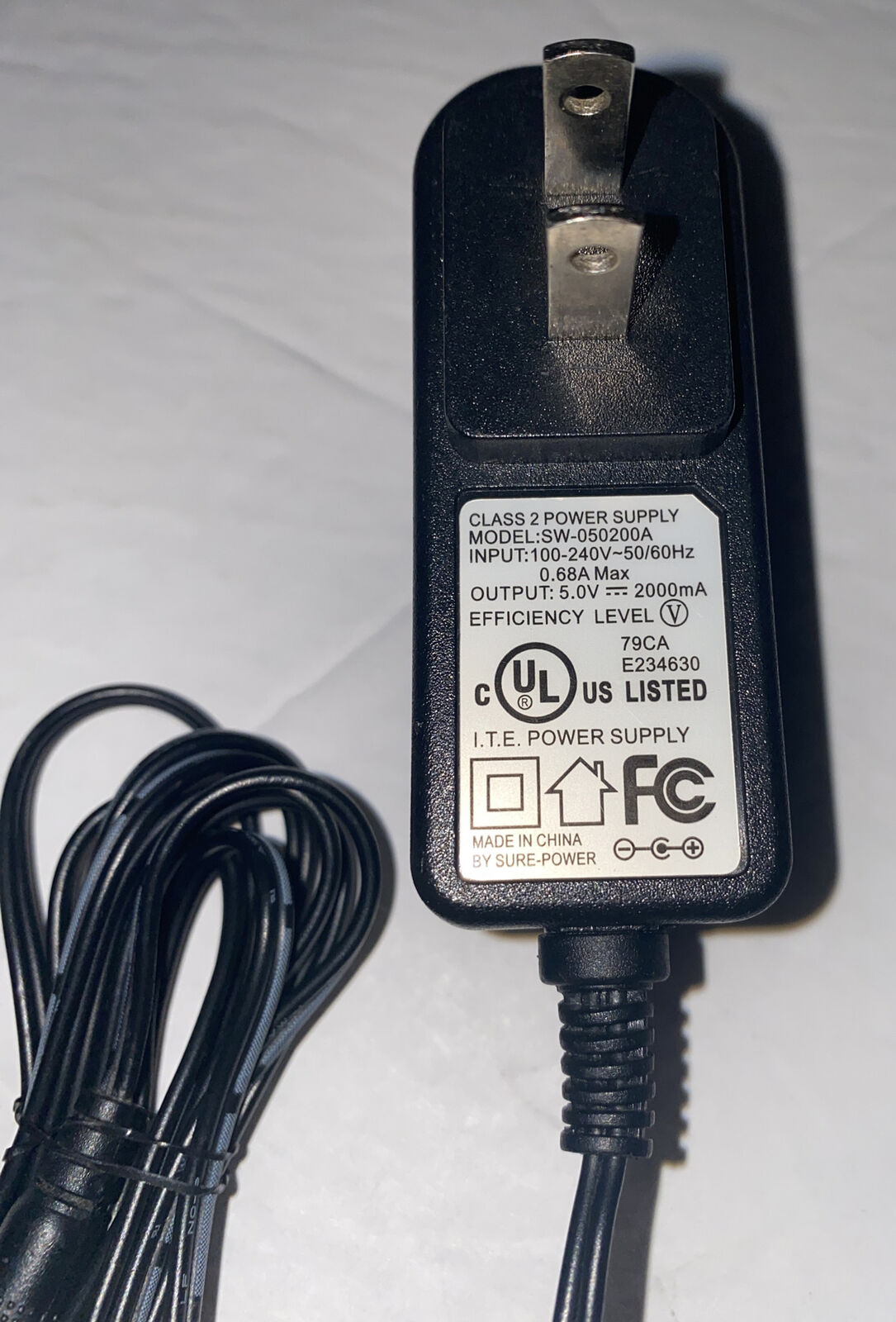 Nabi Class 2 Wall Charger AC Adapter Switching Power Supply SW-050200A 5V 2A 10W Brand: Class 2 power supply I.T.E T - Click Image to Close
