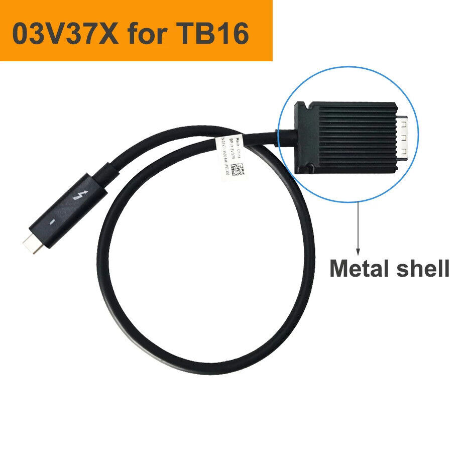 Dell Thunderbolt 3 Cable USB C for TB15 TB16 Dock K16A 03V37X 3V37X 5T73G 05T73G Brand: Dell Type: Docking Station P - Click Image to Close