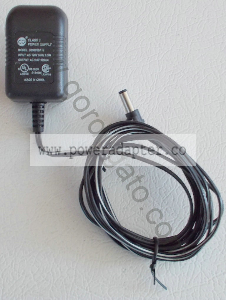 Class 2 Power Supply Transformer AC Adapter U090030A12 9.0V AC 3 [U090030A12] Input: 120VAC 60Hz 6.5W, Output: 9VAC 3 - Click Image to Close