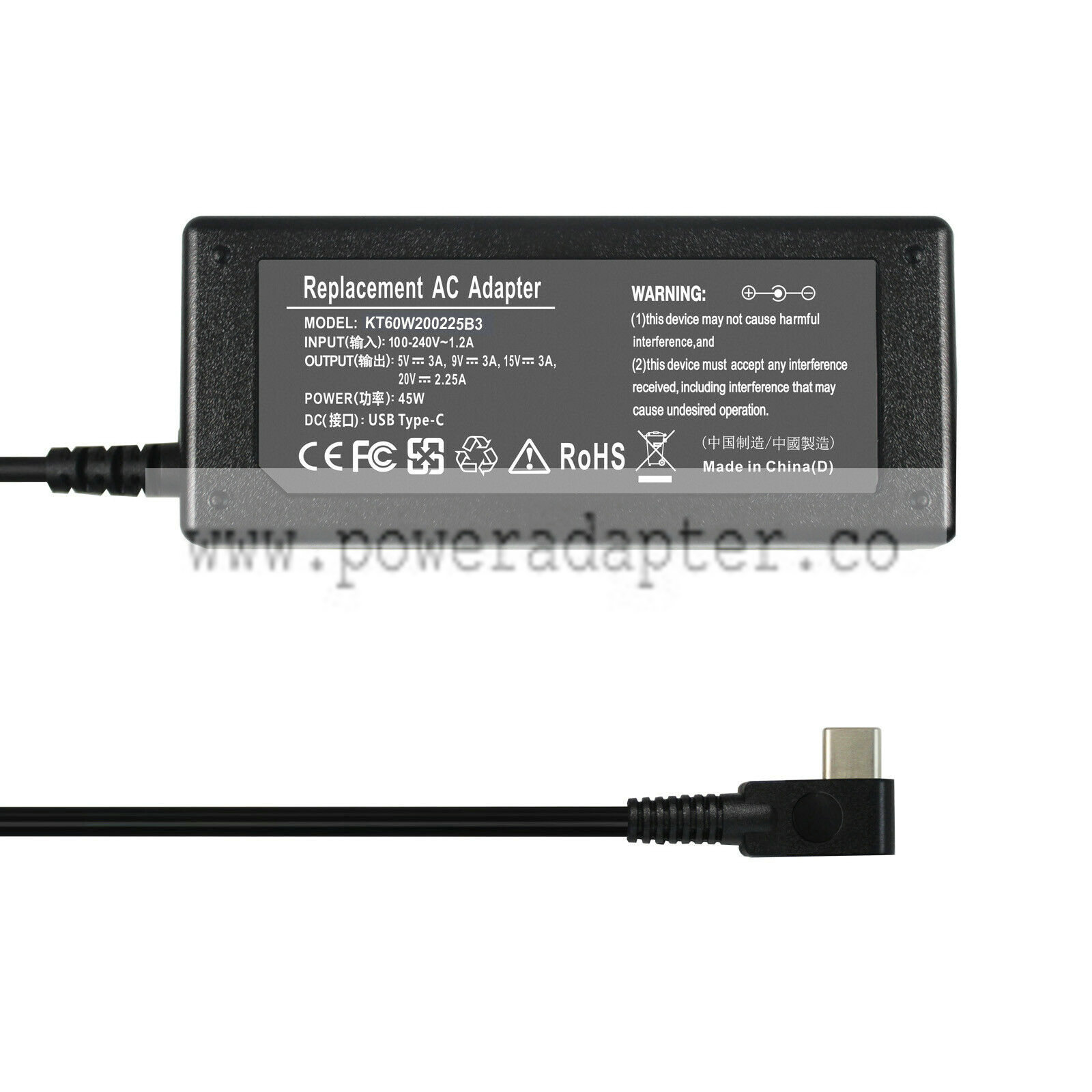 New 45W Type-C Charger for DELL XPS 12 13,Venue 8 pro 5855,ThinkPad X1 Yoga5 Pro Compatible Brand: For Dell Type: AC