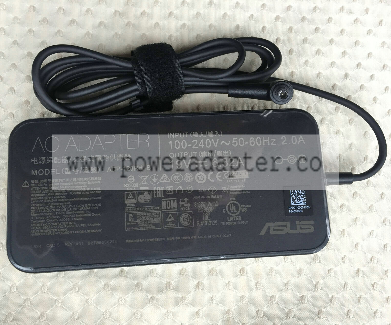 Original ASUS TUF FX505GE-BQ159T ADP-120RH B,0A001-00064700 120W AC Adapter&Cord Compatible Product Line: For ASUS TU