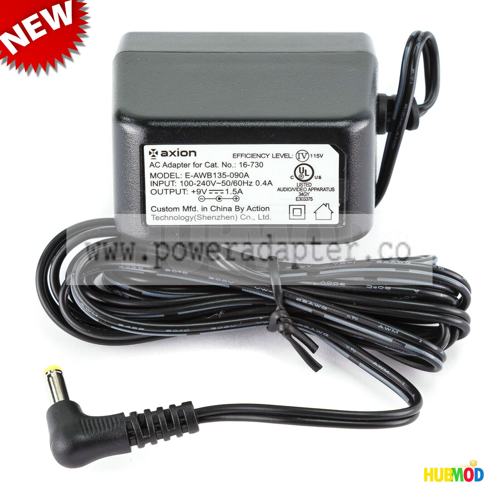 Genuine Axion E-AWB135-090A AC Power Adapter Output 9V 1.5A for DVD Player Brand: Axion MPN: E-AWB135-090A Output V