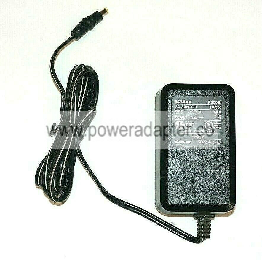 Genuine Canon K30081 Model: AD-300 AC Adapter for BJC Printers 13.5V-1.0A GENUINE CANON K30081 MODEL: AD-300 AC ADAPT