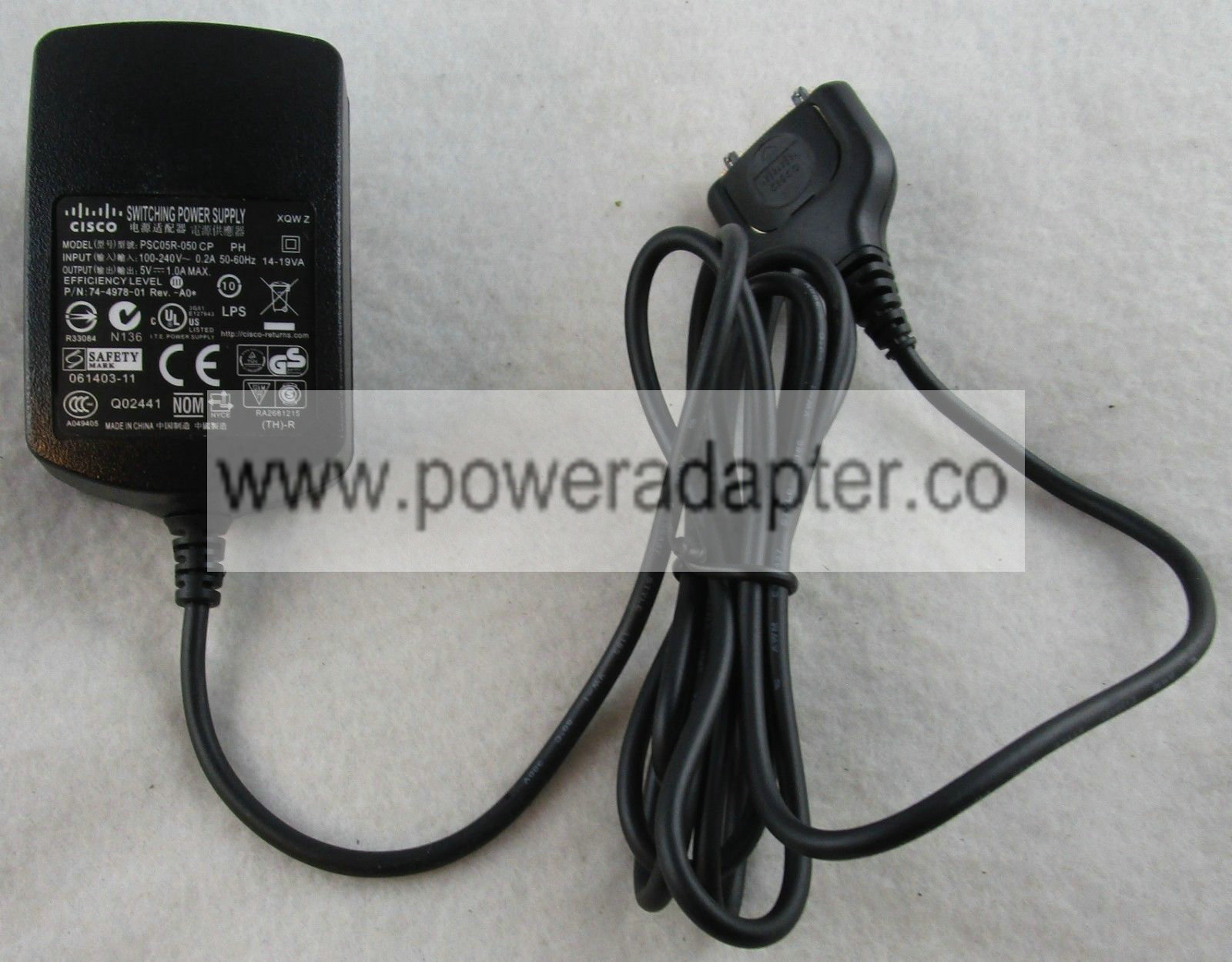 Genuine Cisco 7925 Phone 5V 1A Power Supply AC Adapter PSC05R-050 CP Bundled Items: Power Cable MPN: PSC05R-050 C