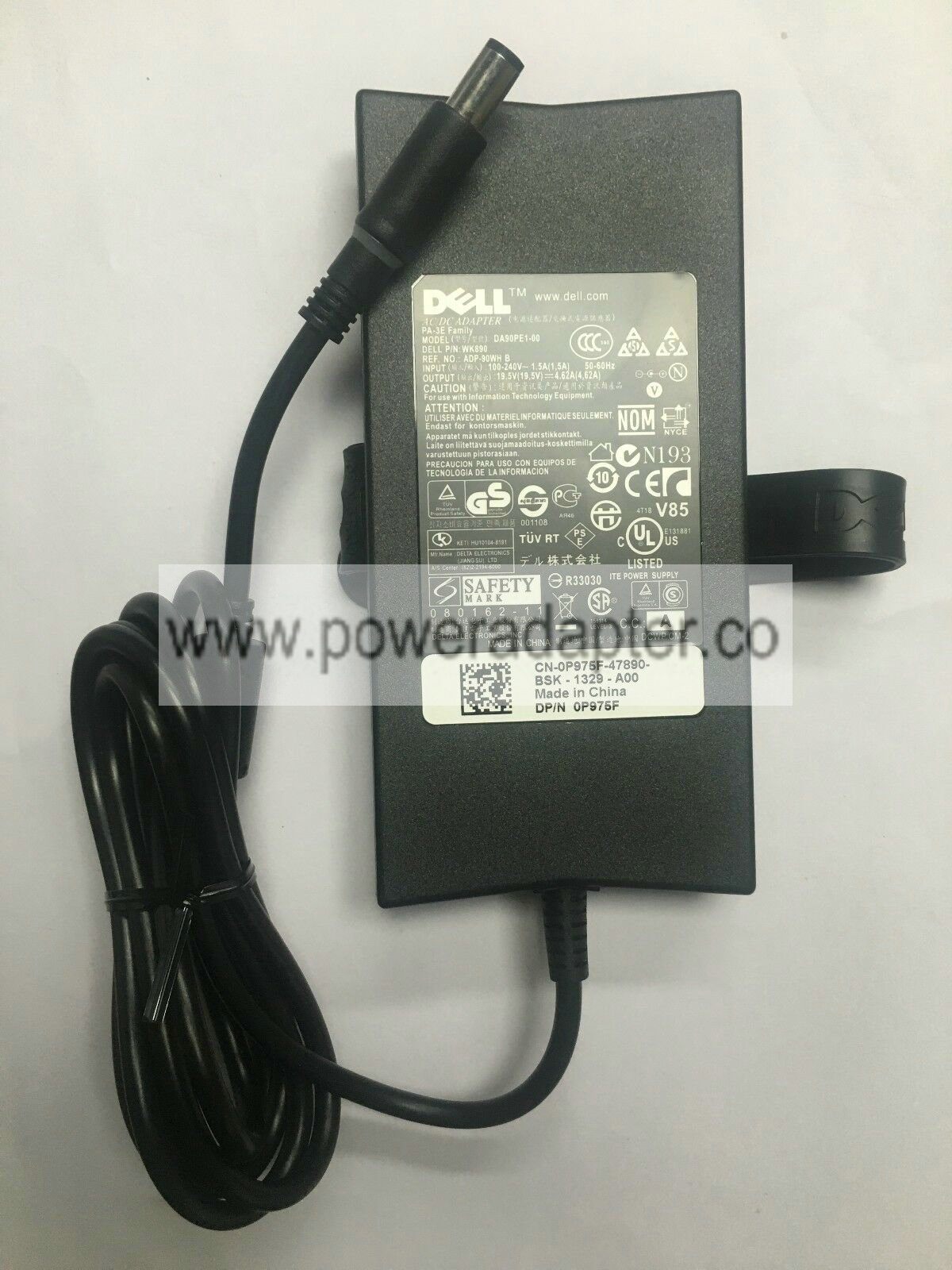 DA90PE1-00 Dell latitude Power Adapter PA-3E AC Charger 90W 19.5V 4.62A Genuine Compatible Brand: For Dell MPN: Does N - Click Image to Close