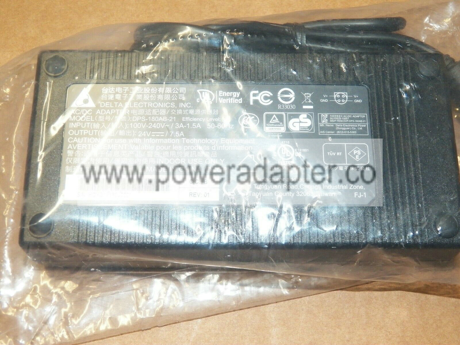 New Sealed Delta Electronics DPS-180AB-21 24V 7.5A AC adapter Max. Output Power: 180 W MPN: DPS-180AB-21 Output Vol