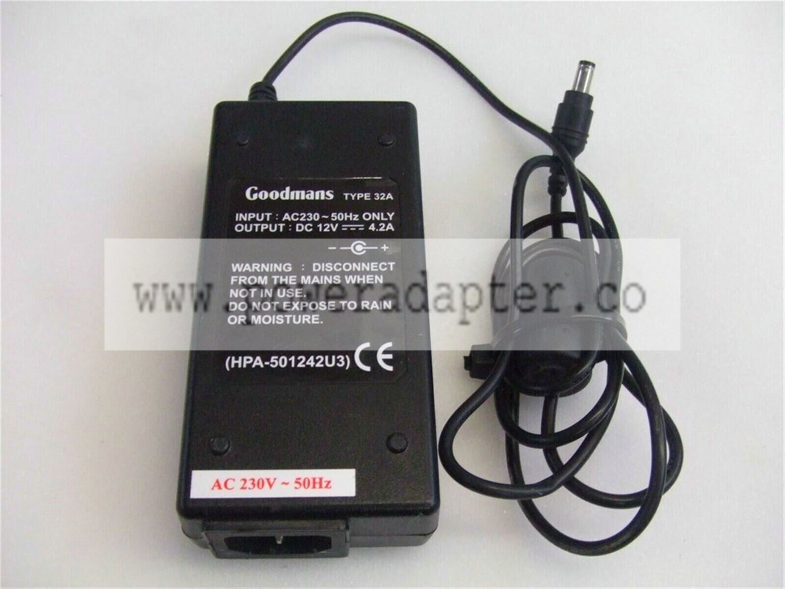 Genuine Goodmans Power Supply HPA-501242U3 12V 4.2A AC Adapter Cable Brand: Goodmans Manufacturer warranty: None MPN