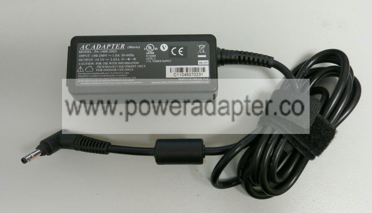 Genuine Google Chromebook CR-48 CR48 19.5V 2.05A AC Power Adapter PA-1400-20GI Bundled Items: Power Cable Type: AC/S