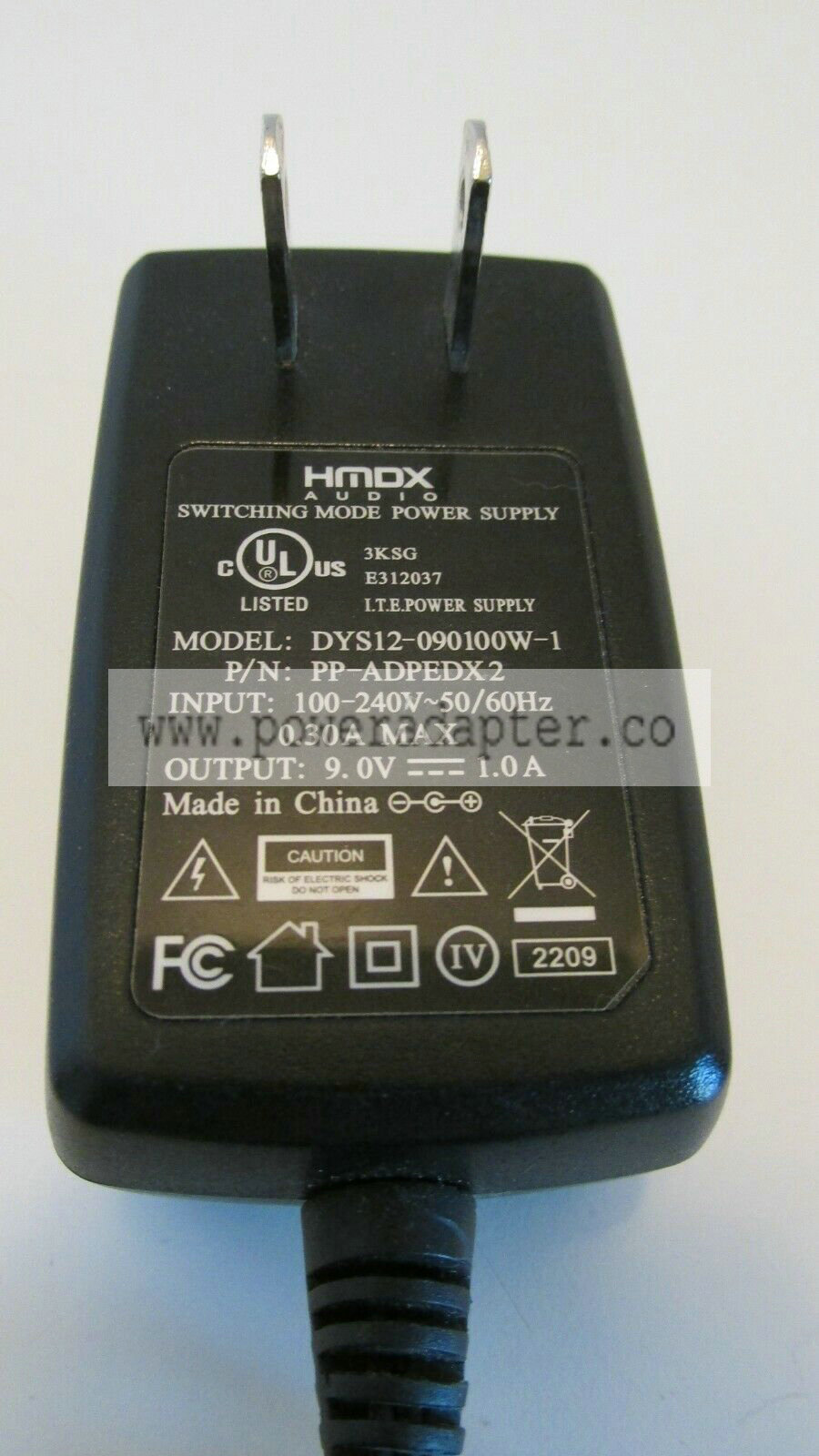 Genuine HMDX Audio DYS12-090100W-1 Power Supply Adaptor AC DC 9V 10.A TESTED Genuine HMDX Audio DYS12-090100W-1 Power