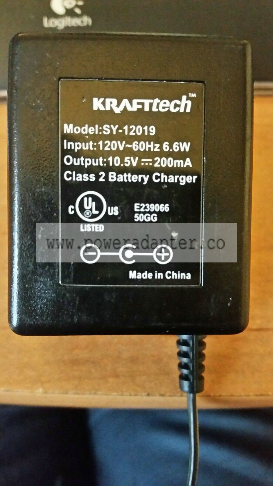 Genuine Kraftech (SY-12019) 10.5V 200mA Class 2 Battery Charger Power Supply Model: SY-12019 MPN: SY-12019 Modifi - Click Image to Close