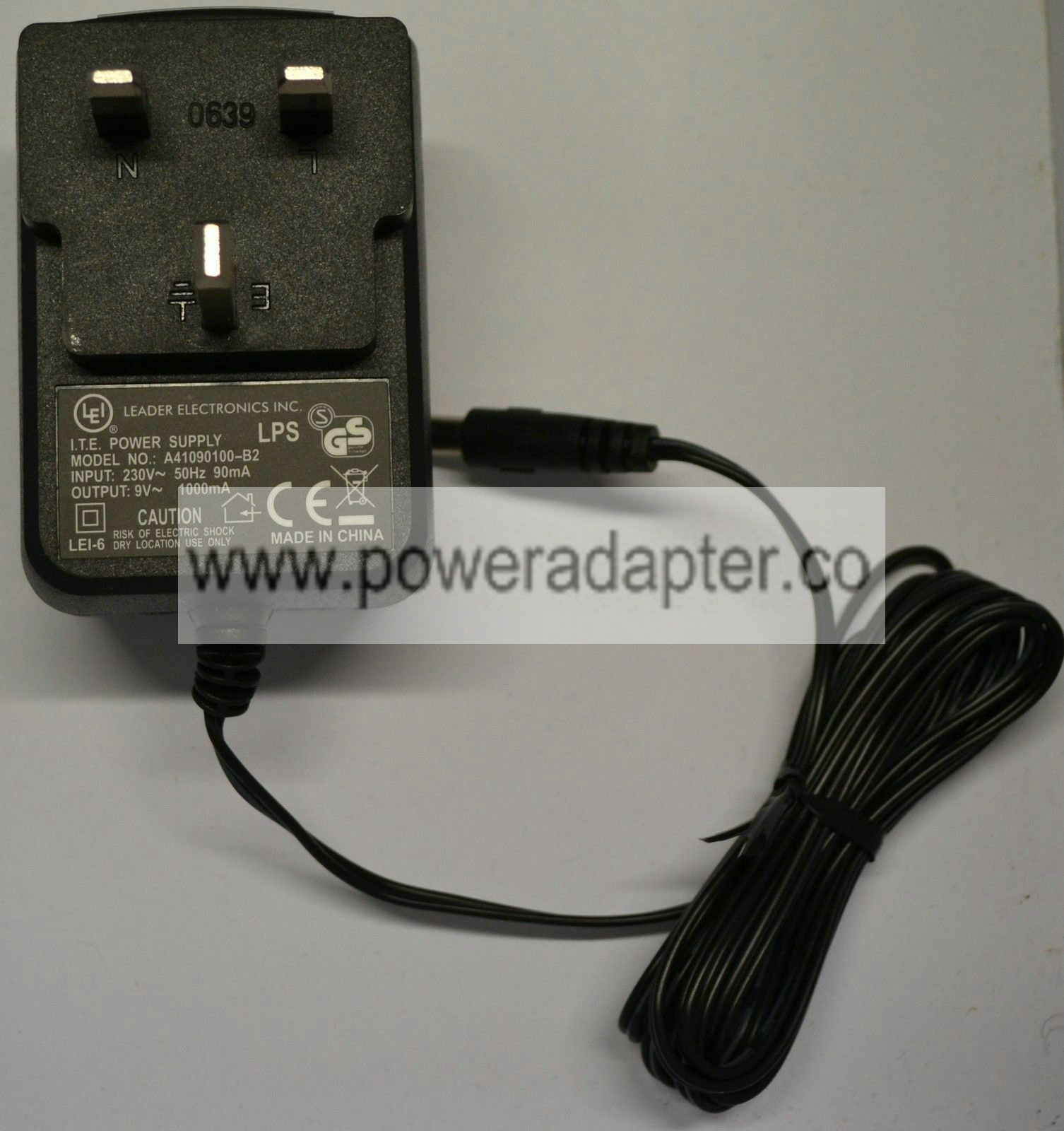 NEW LEI Power Supply Adapter 9V 1000mA / 1A AC Output Dimension 5.5mm x 2.1mm Custom Bundle: No Type: Power Supply Un - Click Image to Close