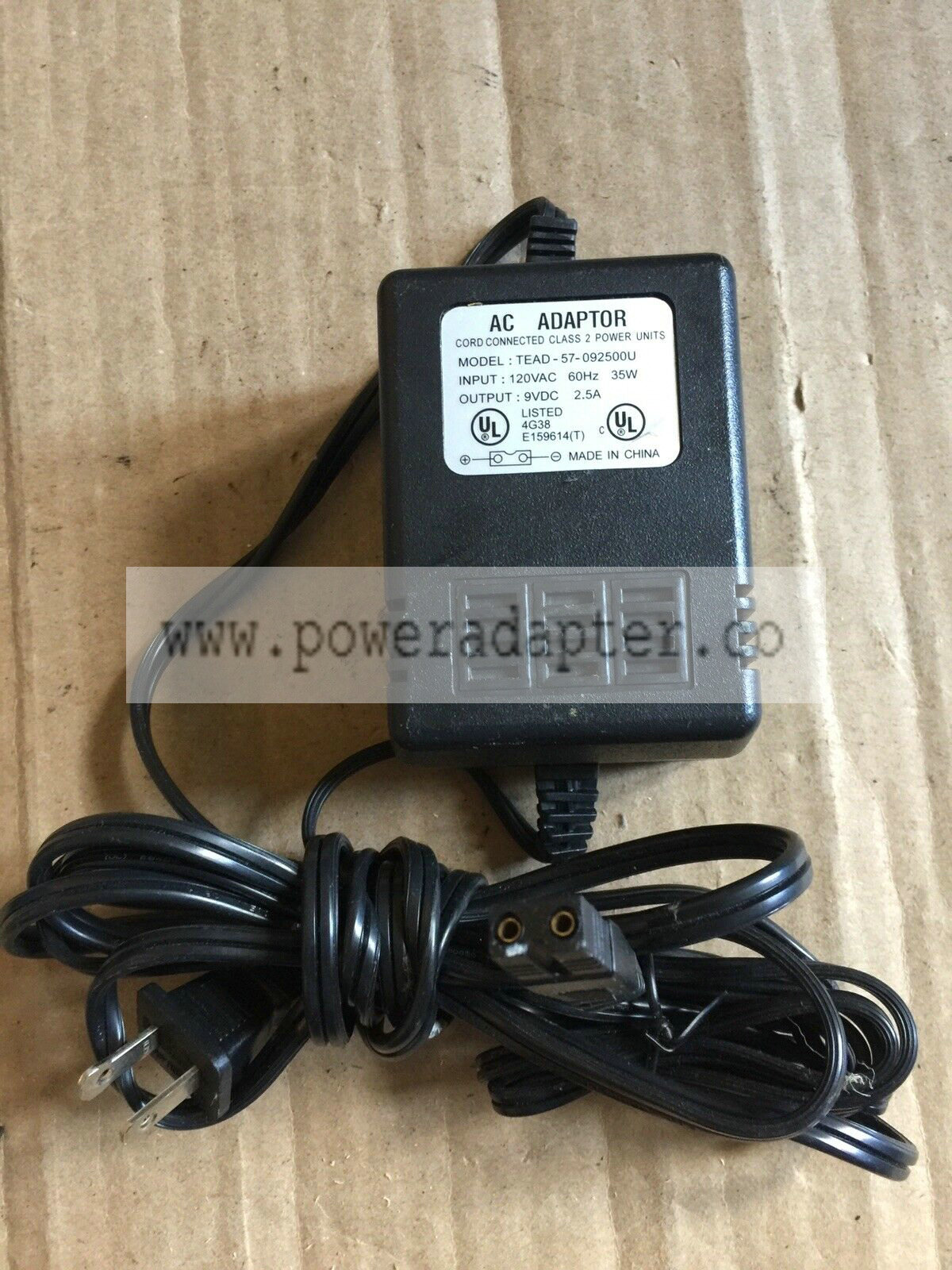 AC Adaptor TEAD-57-092500U Cord Connected Class 2 Power Supply Transformer 9VDC AC Adaptor TEAD-57-092500U Cord Conn - Click Image to Close