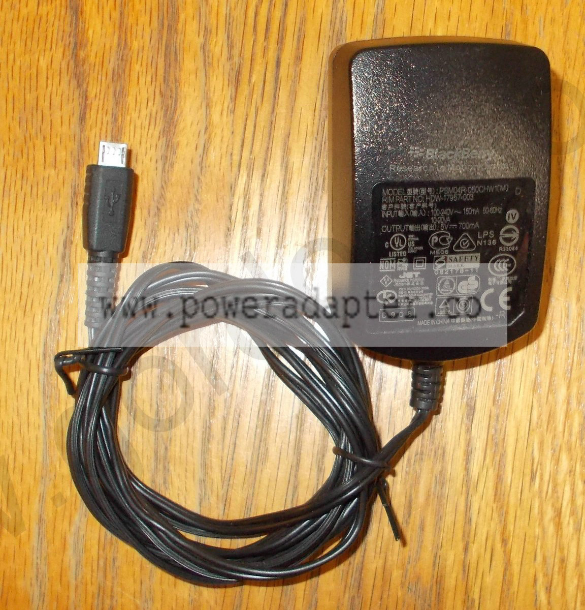 Blackberry PSM04R-050CHW1 AC Adapter Charger [PSM04R-050CH] Blackberry Model PSM04R-050CHW1 RIM Research In Motion Par