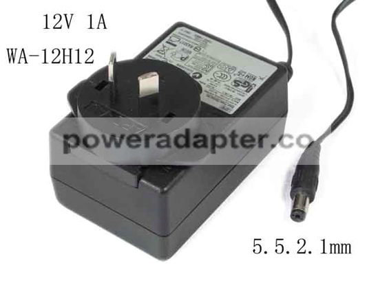 APD 12V 1A Asian Power Devices WA-12H12 AC Adapter 5.5.2.1mm, AU 2-Pin Plug