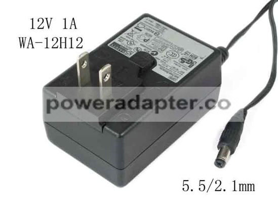 APD 12V 1A Asian Power Devices WA-12H12 AC Adapter 5.5.2.1mm, US 2-Pin Plug