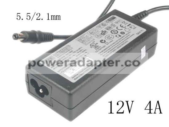 APD 12V 4A Asian Power Devices DA-48P12 AC Adapter NEW Original 5.5/2.1mm, 3-Prong, New