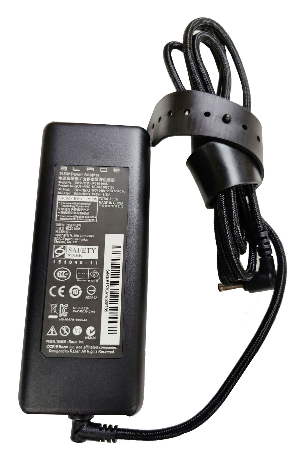 19.8V 8.33A 165W RC30-01650100 AC Power Adapter Charger For RAZER BLADE PRO 17 Compatible Brand For Razer Max. Output