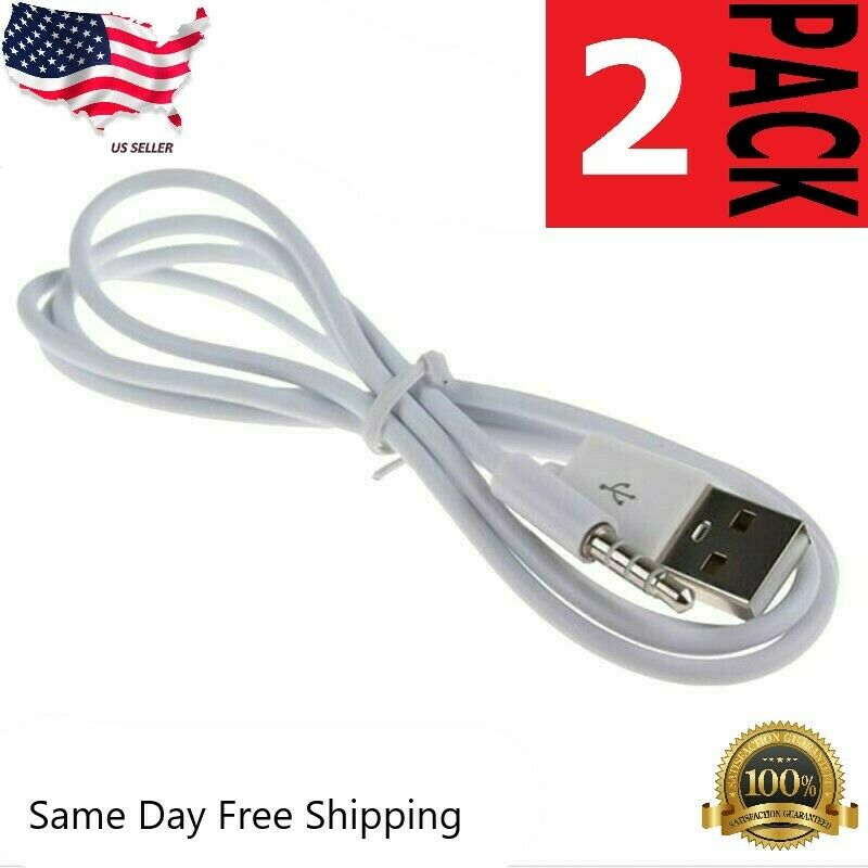 2 packs 3.5mm AUX Audio To USB 2.0 Male Charge Cable Adapter Cord For Car MP3 Description: New generic USB Data / Char