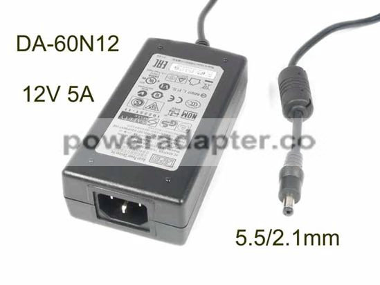 APD 12V 5A Asian Power Devices DA-60N12 AC Adapter 5.5/2.1mm, IEC C14, DA-60N12