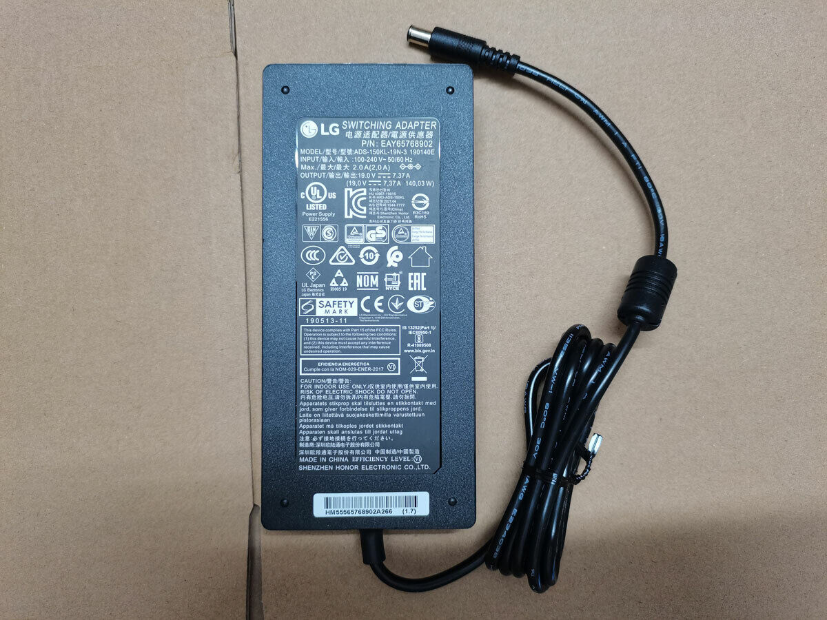 Genuine 19V 7.37A 140.03W EAY65768902 for LG IPS 27UK850-W 4K Monitor AC Adapter Country/Region of Manufacture China Co