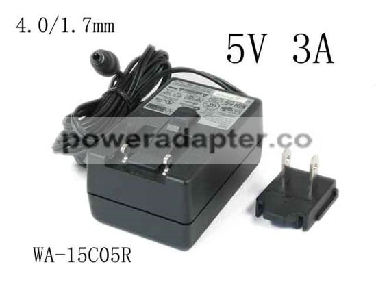 APD 5V 3A 15W Asian Power Devices WA-15C05R AC Adapter 4.0/1.7mm, US 2-Pin Plug, New