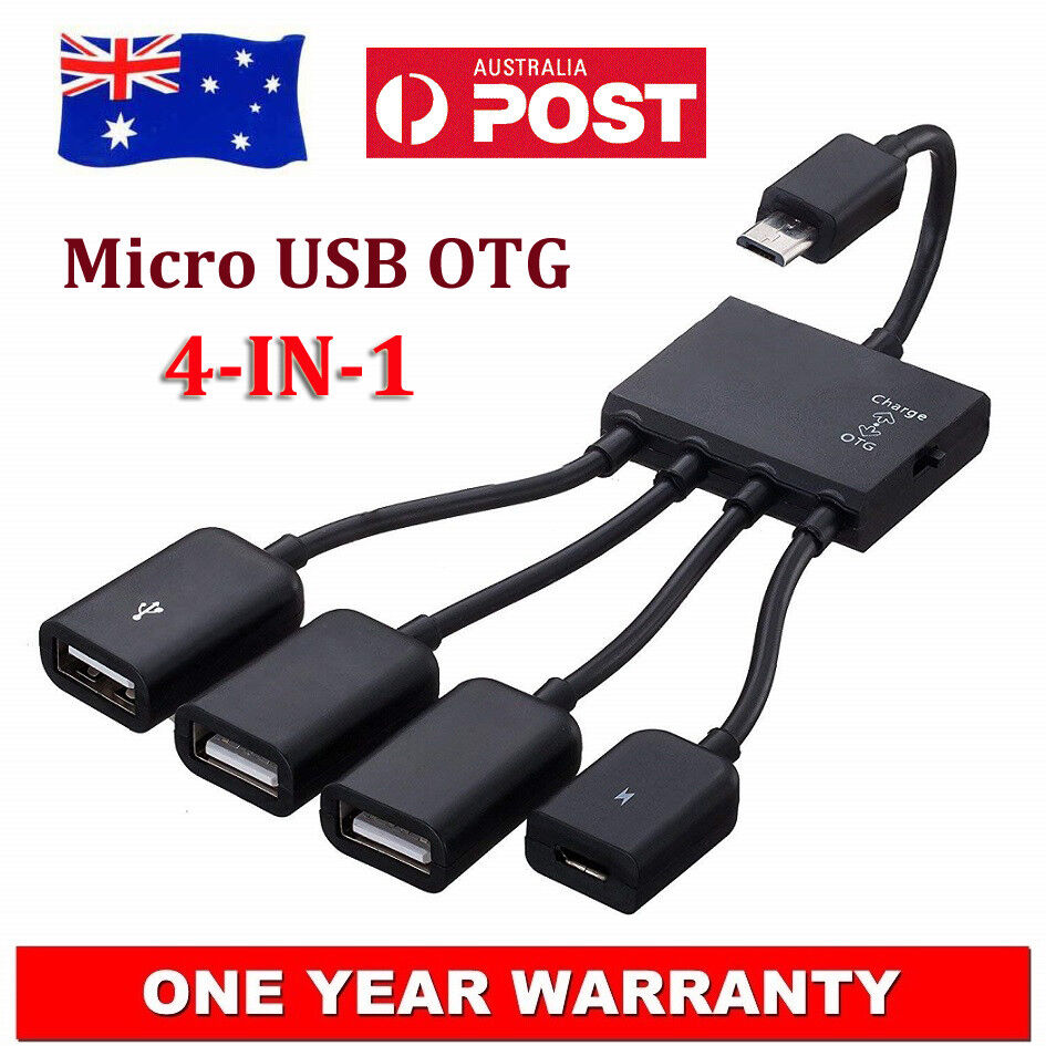 New 4in1 Micro USB Female OTG Adapter Charge HUB Cable For Raspberry Pi Zero AU Brand Unbranded/Generic Type USB OTG C - Click Image to Close