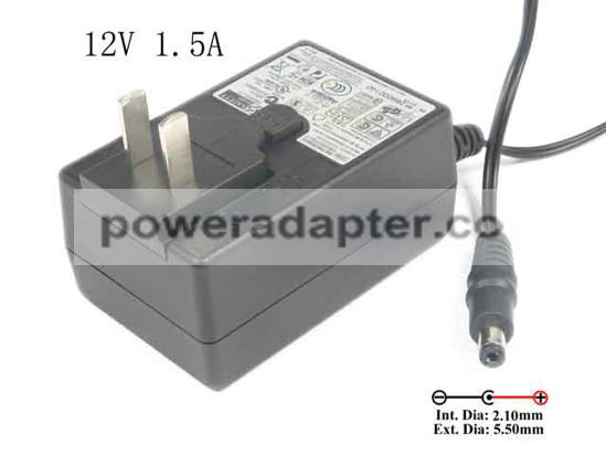 APD 12V 1.5A Asian Power Devices WA-18H12 AC Adapter NEW Original 5.5/2.1mm, US 2-Pin Plug, New