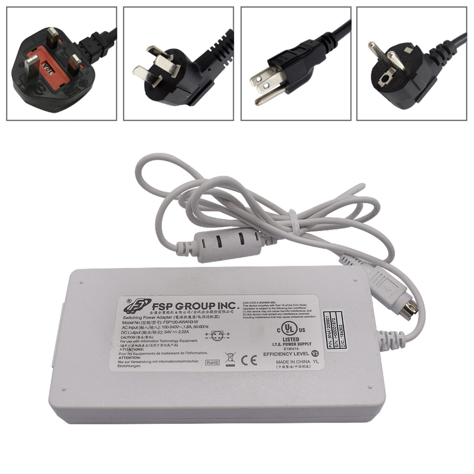 Genuine FSP FSP120-AWAN3-W 54V 2.22A120W AC Adapyer Power Supply Charger 4Pin Model: FSP120-AWAN3-W Modified Item: N - Click Image to Close