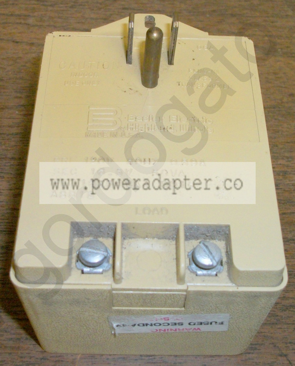ADT 443218 AC Adapter Transformer 16.5V, 50VA [443218] Input: 120VAC 60Hz 0.59A, Output: 16.5V 50VA. BE116250CAA 001 - Click Image to Close