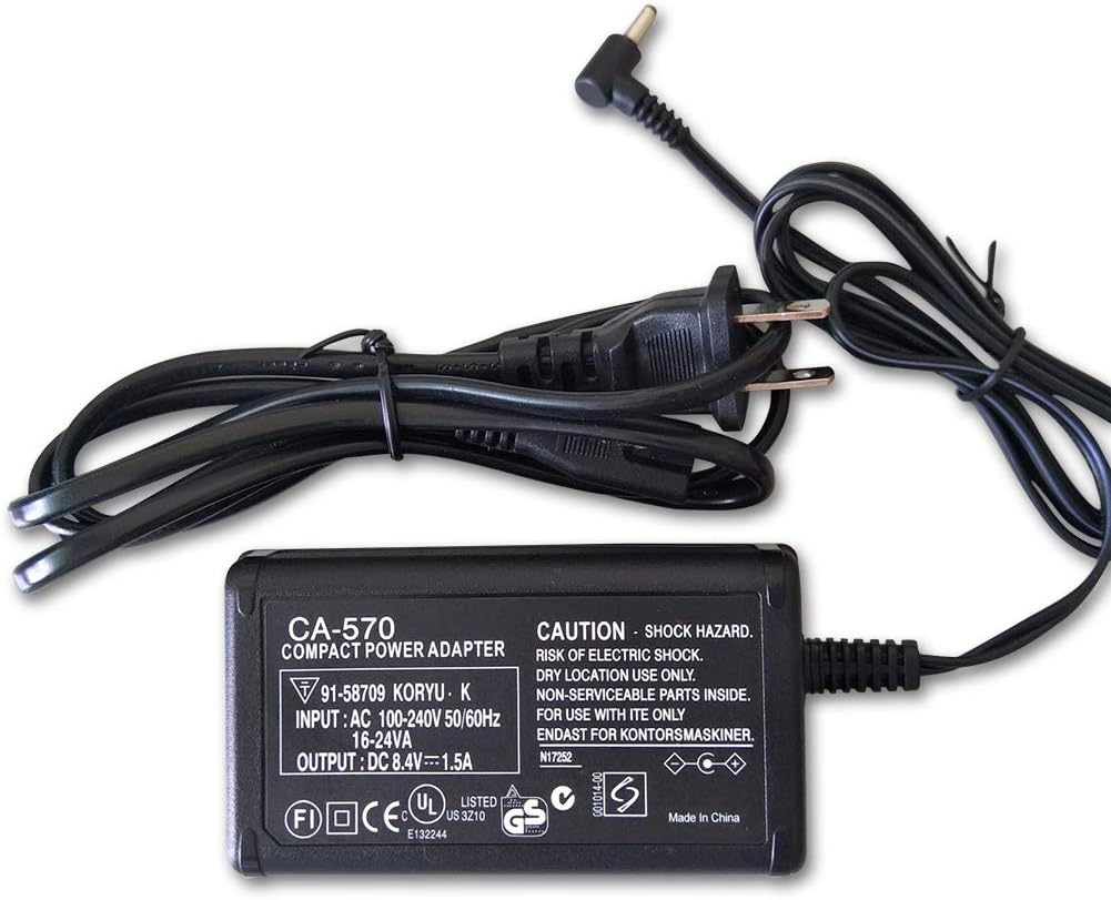CA-570 AC Adapter Charger Compatible with Canon VIXIA HV/HF/HG Series: VIXIA HV10 VIXIA HV20 VIXIA HV30 VIXIA HF M32 VIX