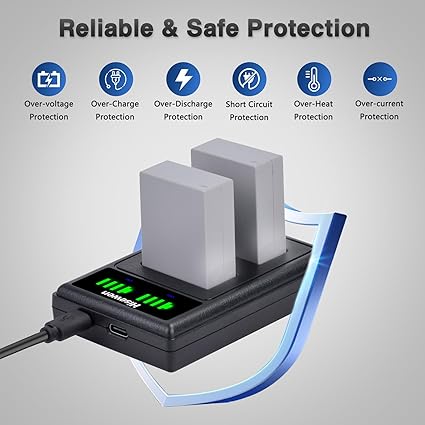 NB-10L Battery 2 Pack 1500mAh and Dual USB Charger for Canon NB 10L, PowerShot G1X, G3X, G15, G16, SX40 HS, SX40HS, SX50