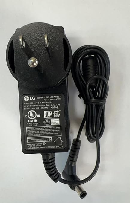 Genuine 19V 2.1A AC/DC Adapter Compatible with LG EAY65890005 ADS-45FSG-19 19040EPCU-1L for 22EN33S-B 24EN33VW-B 29UM65-
