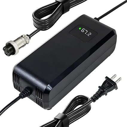 67.2V 3Amps Lithium Battery Charger for 60v 16S li-ion Battery Pack with 12mm(0.47in) Connector,60v Lithium Power Charge