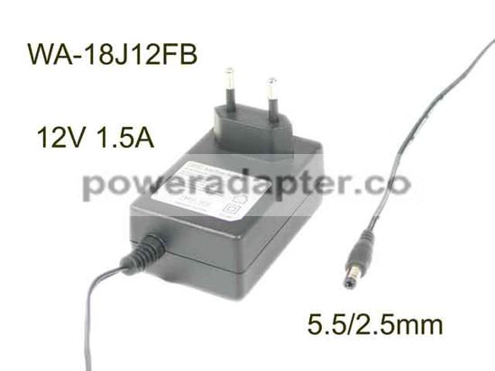 APD 12V 1.5A Asian Power Devices WA-18J12FB AC Adapter 5.5/2.5mm, EU 2-Pin Plug, New