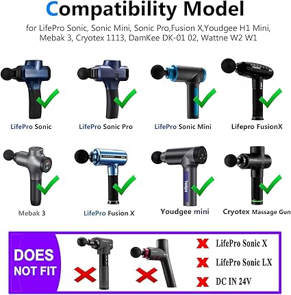 16.8V AC/DC Massage Gun Charger Adapter Compatible with LifePro Sonic, Sonic Mini,Fusion X, Sonic Pro, Youdgee H1 Mini,