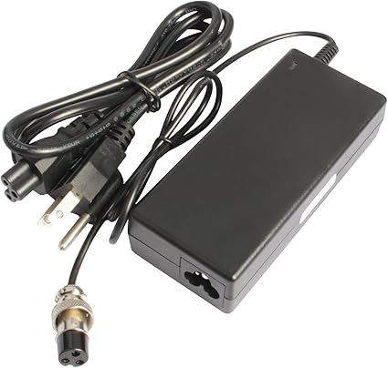 36V 1.8A Female 3-Pin XLR Lead Acid Battery Charger with 3-Prong Inline Power Supply Cord for 36V Boreem Jia, Minimoto,