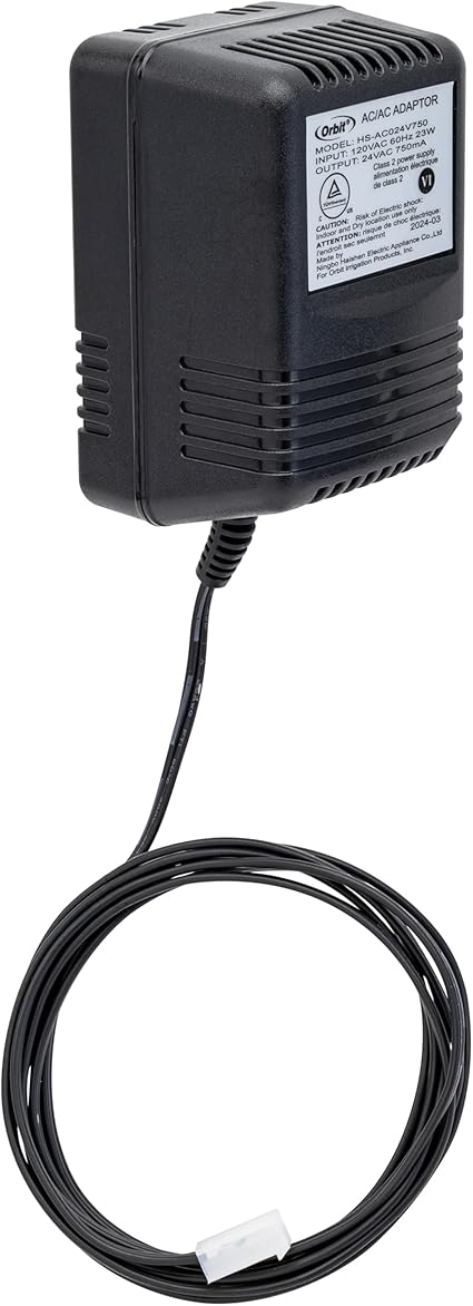 Orbit 57040 24V 750mA Transformer for Indoor Sprinkler Controllers Power Source Wood Product Dimensions 3"D x 2"W x 2"H