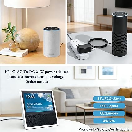 21W power supply dapter for Amazon Alexa Echo 1st 2nd Generation, Echo Show 1st Gen, Echo Show 5 (3rd Gen), Echo Plus 1s