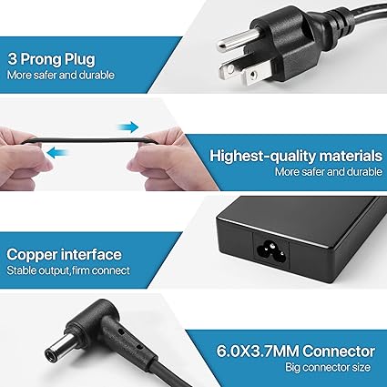 150W AC Charger Fit for Asus Rog Strix G G15 G17 G531GD G531GT GL531GT G731G GL731GT G513IH G713IH Tuf Gaming F15 FX506H